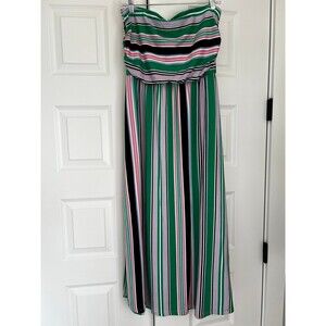 Full Circle Trends Maxi Tube Strapless Dress NWT Stripes Womens size XL